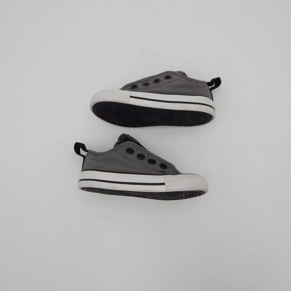 Converse All Star Gray and Black Slip On Low Top Sneakers Infant 750033F Size 5